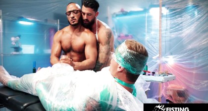 Isaac X Bound & Teased by two Muscle Hunks